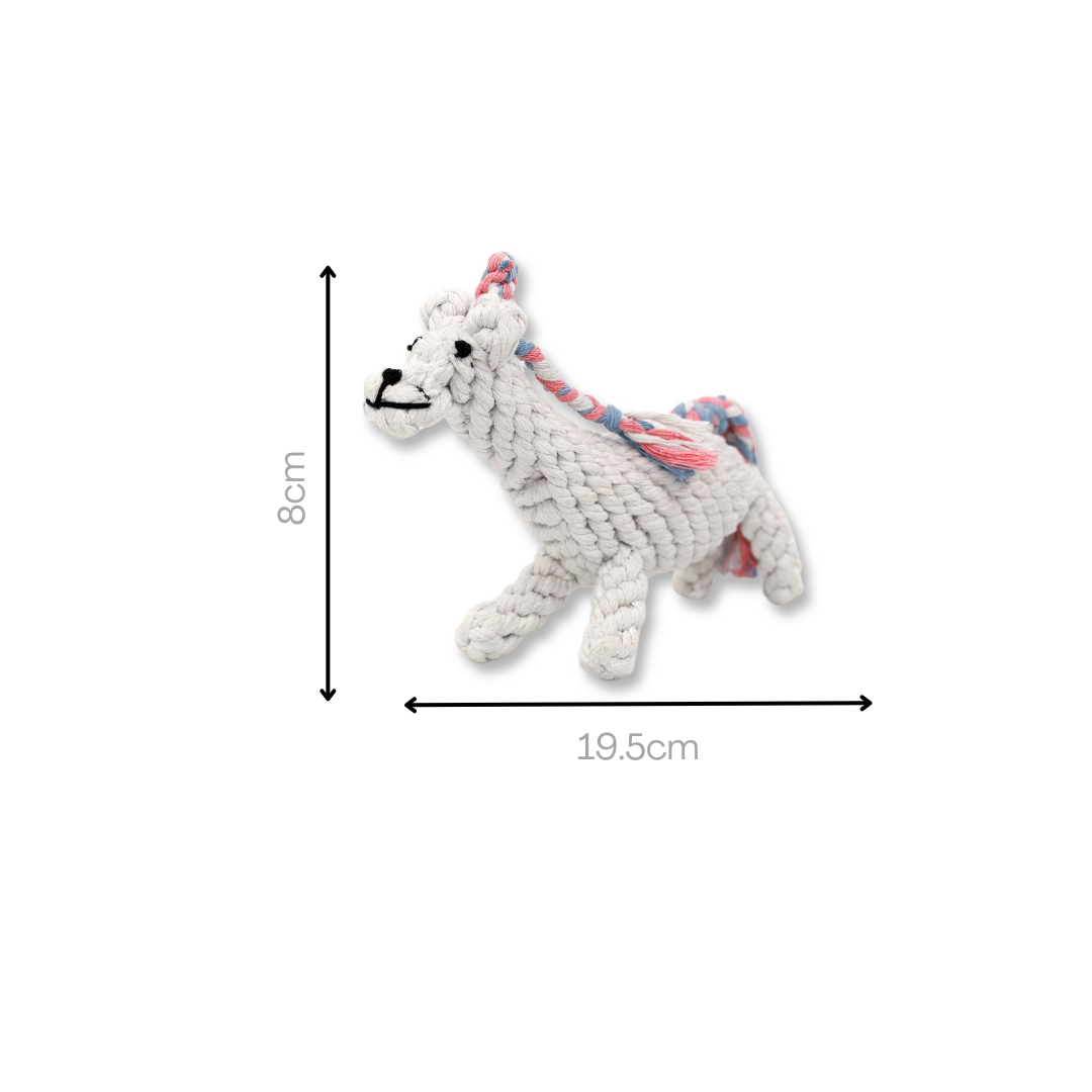 Luna the Unicorn Handmade Rope Toy