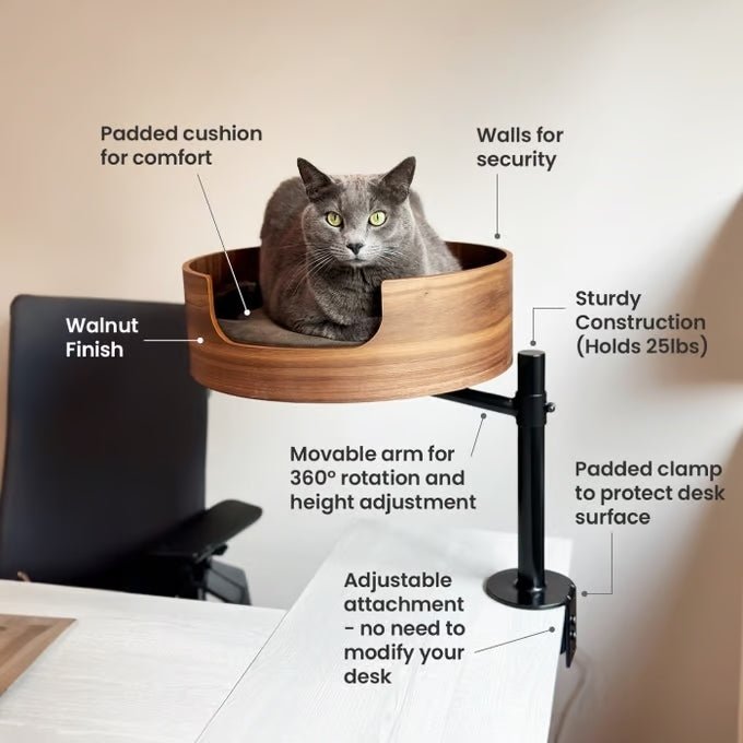 Desk Nest Cat Bed - The Purrfect Cat Bed for Your Desk-2