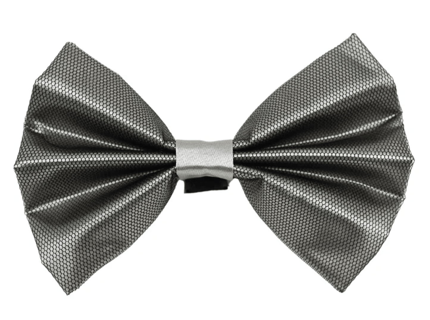 Elegant Satin Pet Bow with Black Net Overlay and Velcro Fastener