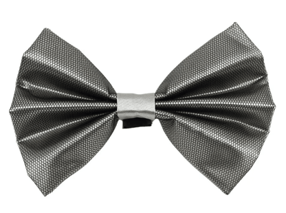 Elegant Satin Pet Bow with Black Net Overlay and Velcro Fastener