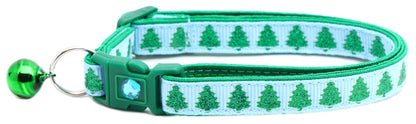 Glittering Christmas Trees Breakaway Cat Collar
