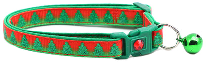 Glittering Christmas Trees Breakaway Cat Collar