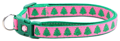 Glittering Christmas Trees Breakaway Cat Collar