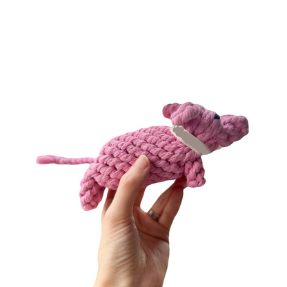 Piggy Pink Rope Dog Toy