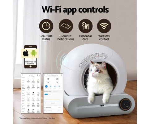 Automatic Cat Litter Box Self-Cleaning Large Smart Toilet Tray App Control 9L