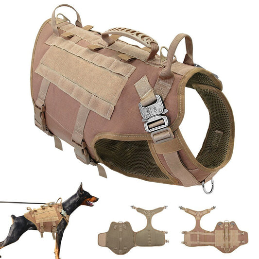 Durable Nylon Dog Harness Tactical Military Working Dog Vest No Pull Pet Training Harnesses Vest for Medium Large Dogs Clearance