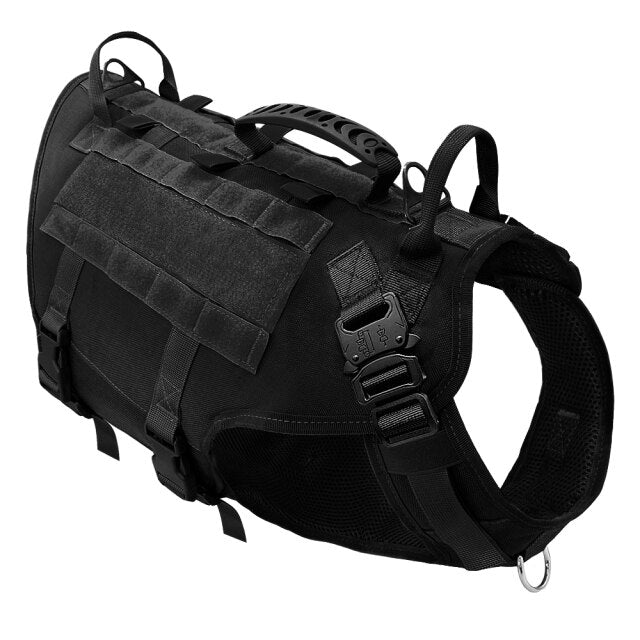 Durable Nylon Dog Harness Tactical Military Working Dog Vest No Pull Pet Training Harnesses Vest for Medium Large Dogs Clearance