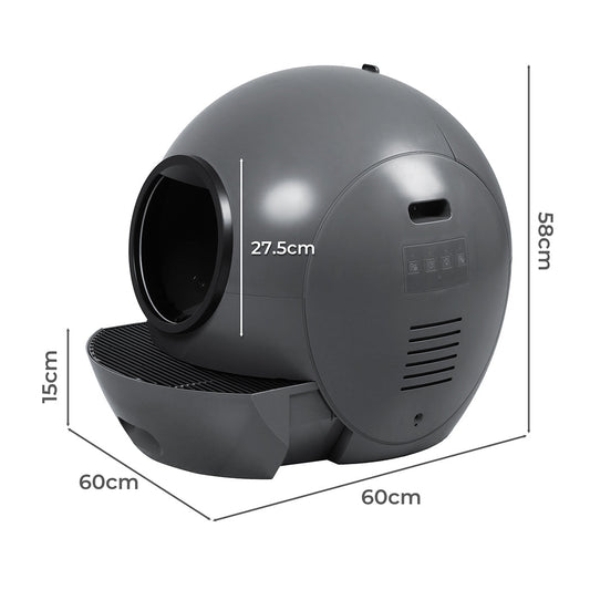 Smart Cat Litter Box Self-Cleaning Enclosed - Black